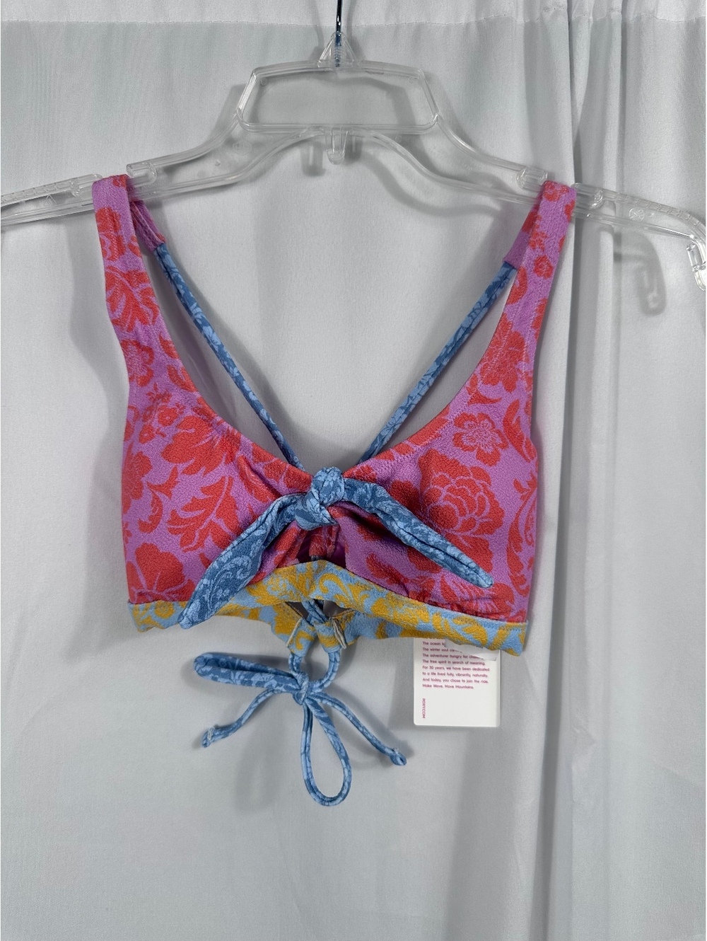 Roxy Tapestry Pathwork Convertible Bralette Swim Top XS